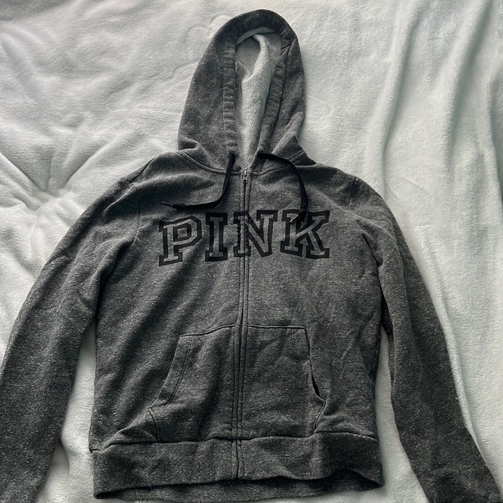 PINK grey zip up